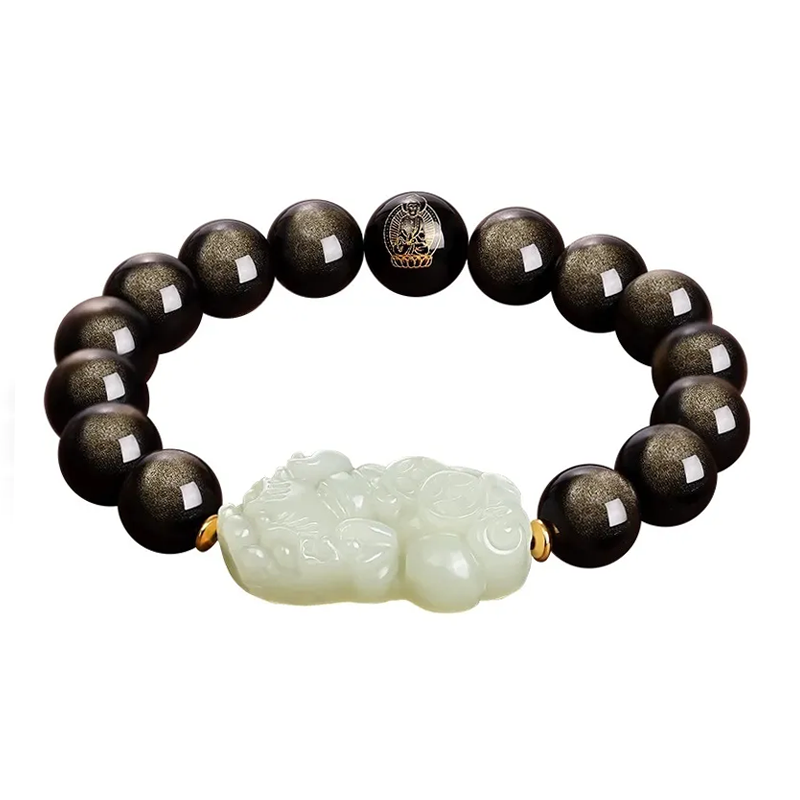 Men’s Pixiu Obsidian Zodiac Bracelet – Wealth & Protection