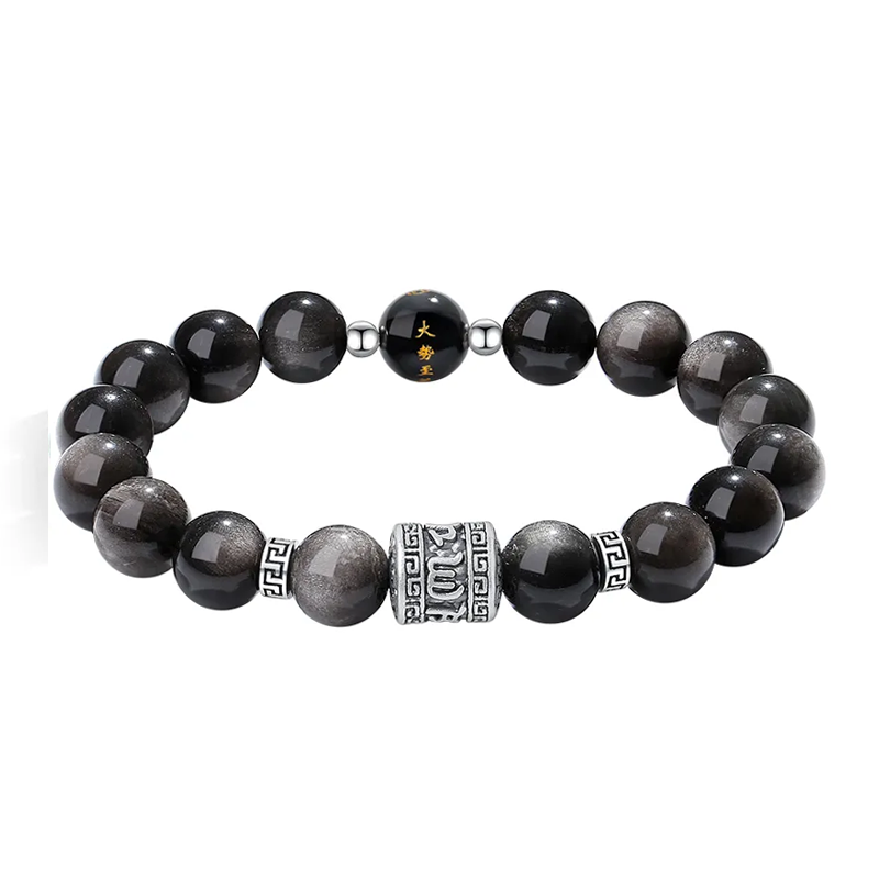 S999 Pure Silver Mantra Bead Bracelet – Spiritual Protection & Meditation Charm