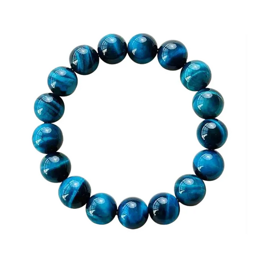 Blue Tiger Eye & Blue Amber Couple Bracelet – Luck and Energy Alignment Jewelry