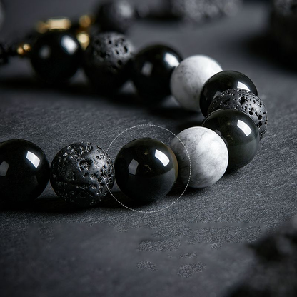 Mystic Night Planet Feng Shui Bracelet | Niche Five Element Design | Cosmic Energy Beads