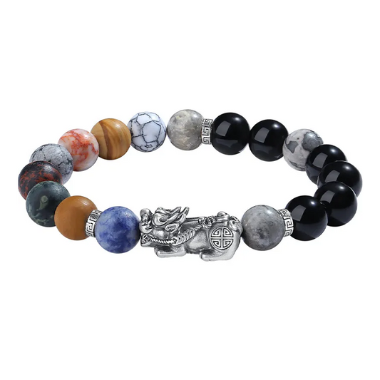 S999 Silver Feng Shui Bracelet – Pixiu Charm for Luck & Protection