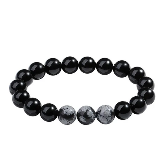Black Obsidian Couples Bracelet – Spiritual Protection & Eternal Bond Design
