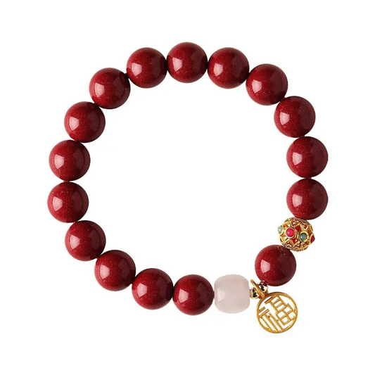 Oriental Cinnabar Bracelet – Spiritual Fortune Charm for Women