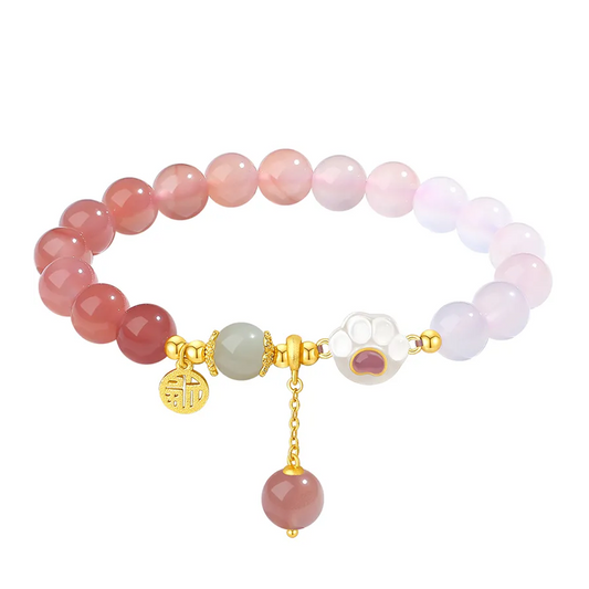 S925 Silver Peach Blossom Energy Bracelet – Romantic Luck for Women