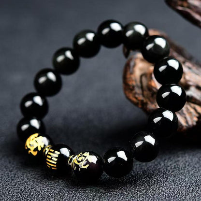 Obsidian Energy Bracelet – Water Element · Magnetic Balance · Good Luck Charm