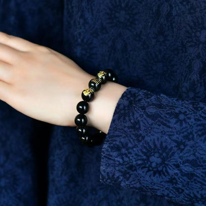 Obsidian Energy Bracelet – Water Element · Magnetic Balance · Good Luck Charm