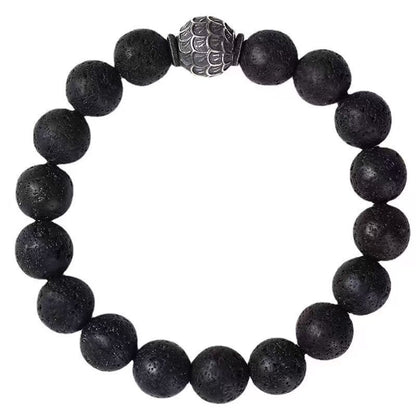 Dragon Scale Lava Rock Bead Bracelet – Fire Element Energy · Bold & Protective