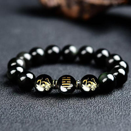 Obsidian Energy Bracelet – Water Element · Magnetic Balance · Good Luck Charm